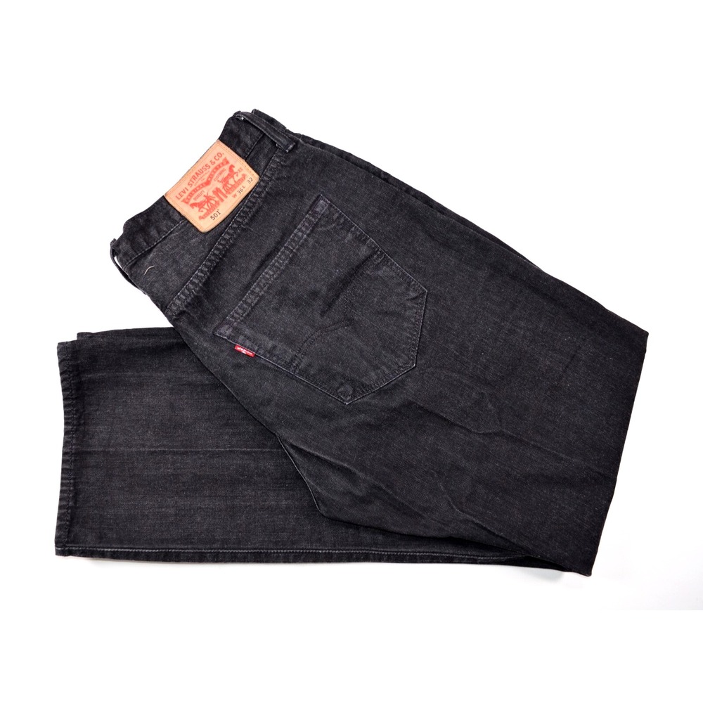 Levi Strauss Levi's 501 Button Fly Men's Black Denim Jeans 36 x 32 Inseam 31"
